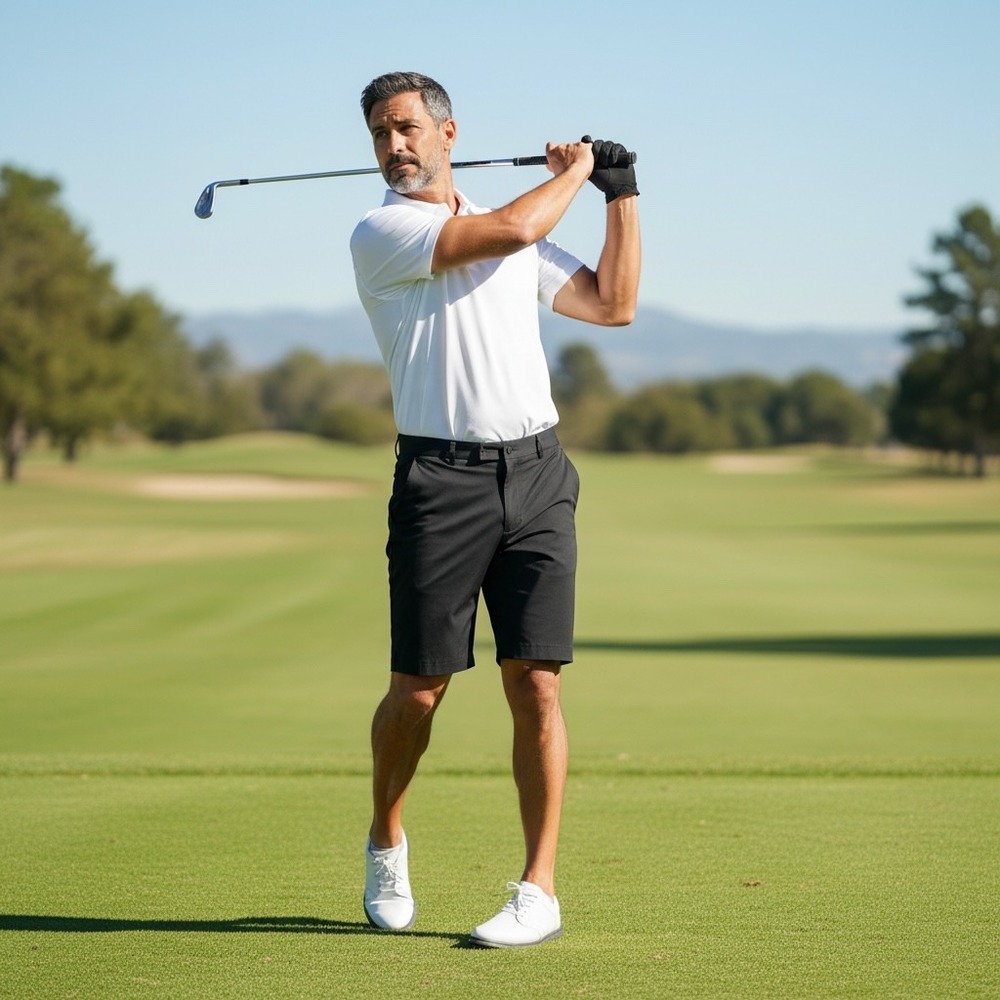 Walter Hagen Mens Black Golf Shorts Flat Front Performance MGA14410 Size 34